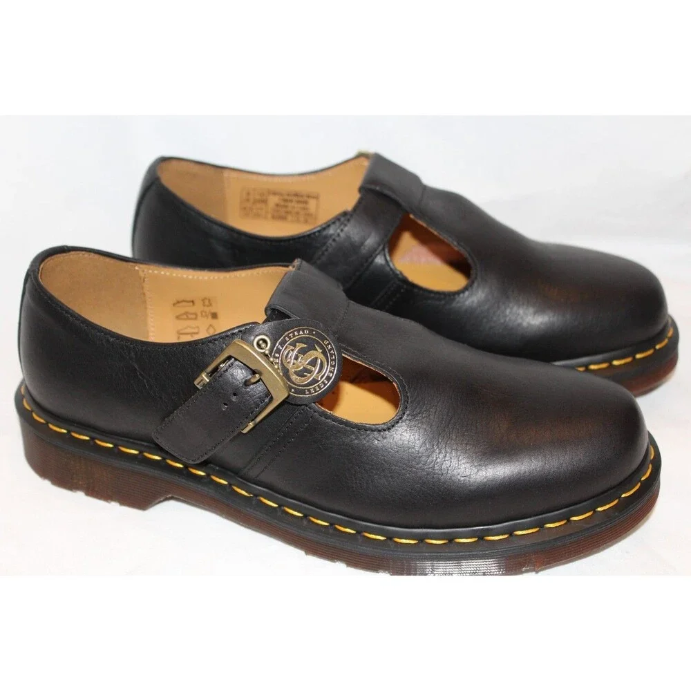 Dr Martens Women's T-BAR Regency Leather Mary Jane Shoes BLACK NIB SZ 11 $170
